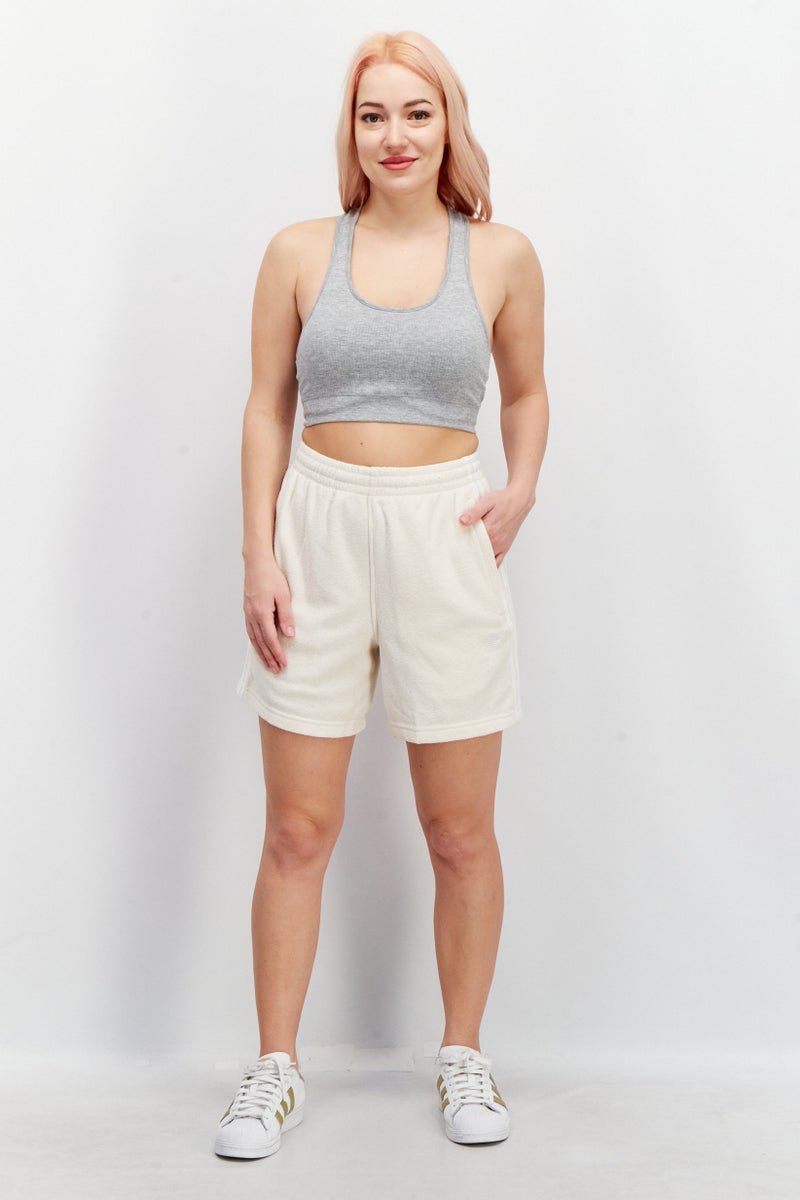 adidas Originals Women Sport Fit Training Shorts, Beige - Image 2